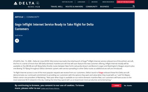 Gogo Inflight Internet Service Ready to Take Flight for Delta ...