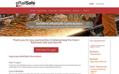 Company Login | eRailSafe