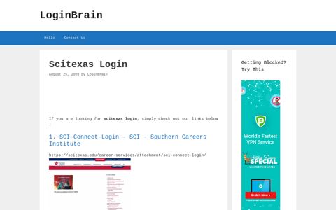Scitexas - Sci-Connect-Login - Sci - Southern Careers Institute