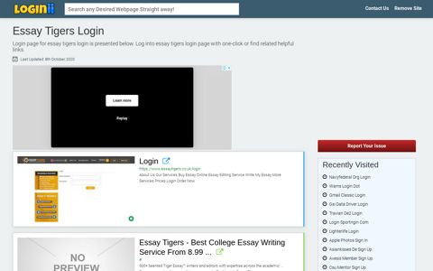 Essay Tigers Login - Loginii.com
