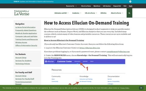 How to Access Ellucian On-Demand Training | University of La ...