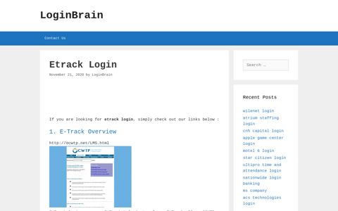 Etrack E-Track Overview - LoginBrain