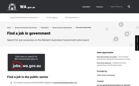 Find a job in government - Government of Western Australia