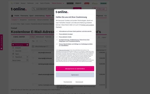 Freemail @t-online.de: Kostenloses E-Mail-Konto einrichten
