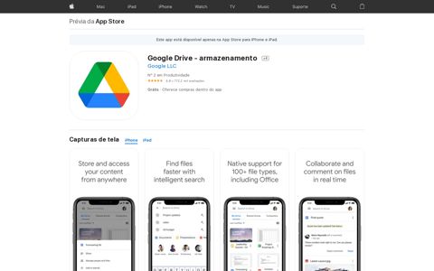 ‎Google Drive - armazenamento na App Store