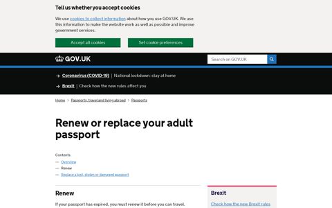 Renew or replace your adult passport: Renew - GOV.UK