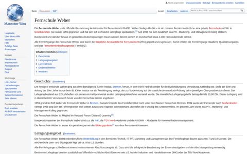 Fernschule Weber - Enzyklopädie Marjorie-Wiki
