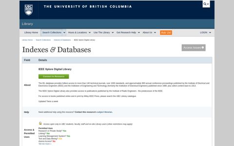 IEEE Xplore Digital Library - Indexes & Databases | UBC ...