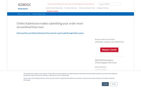 Online Submission | IDEXX BioAnalytics