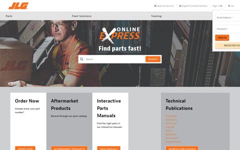 JLG® Online Express: Buy Construction Equipment Parts