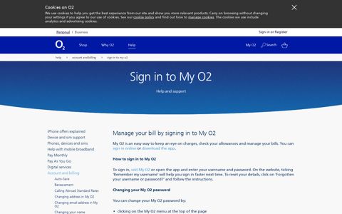 Manage your bill with My O2 | Help & Support | O2
