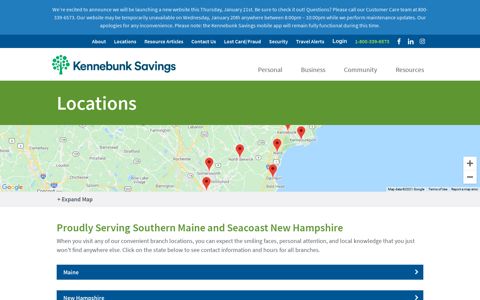 Maine and NH Branch Locations | Kennebunk Savings