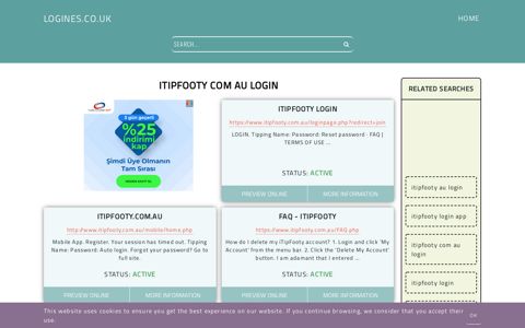 itipfooty com au login - General Information about Login