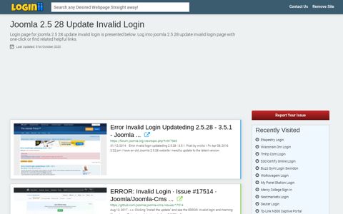 Joomla 2.5 28 Update Invalid Login - Loginii.com