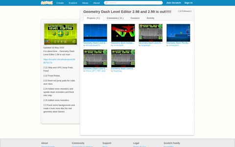Geometry Dash Level Editor 2.98 and 2.99 is ... - Scratch Studio