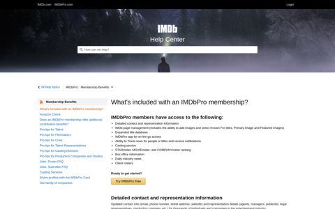What's included with an IMDbPro membership? - IMDb | Help