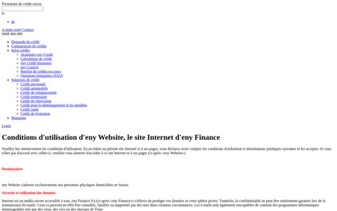 Nutzungsbedingungen | eny Finance - enyfinance.ch