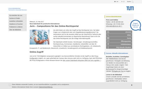 Juris – Campuslizenz für das Online-Rechtsportal - ub.tum.de