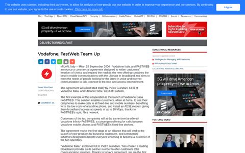 Vodafone, FastWeb Team Up | Light Reading