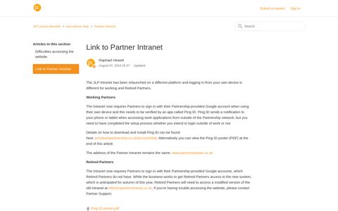 Link to Partner Intranet – JLP Leisure Benefits
