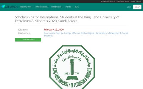 Scholarships for International Students at the King Fahd ...