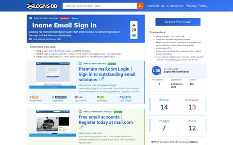 Iname Email Sign In - Logins-DB