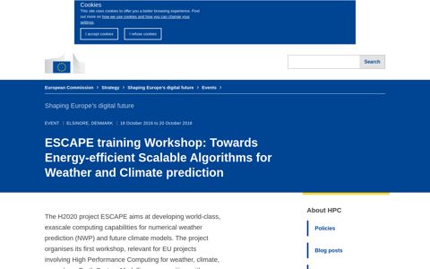 ESCAPE training Workshop: Towards Energy-efficient ...