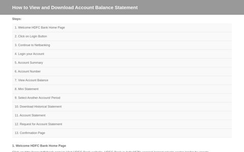 How to View and Download Account Balance Statement