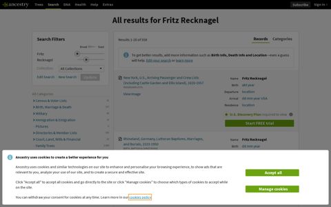 Fritz Recknagel - Ancestry.com