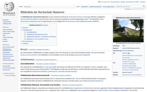 Bibliothek der Hochschule Hannover – Wikipedia