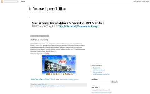 eSPEKS Pahang - Informasi pendidikan