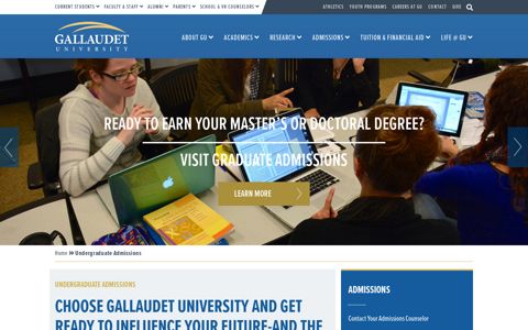 Undergraduate Admissions – Gallaudet University