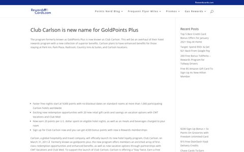 Club Carlson is new name for GoldPoints Plus | Rewards ...