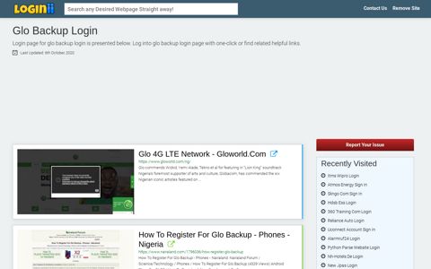 Glo Backup Login - Loginii.com
