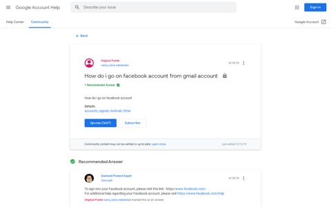 How do i go on facebook account from gmail account - Google ...