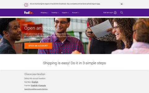Open Account | FedEx Zambia