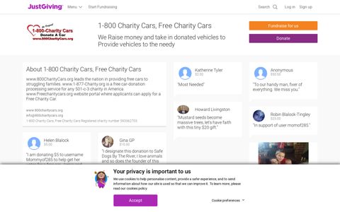 1-800 Charity Cars, Free Charity Cars - JustGiving