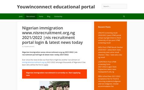 Nigerian immigration www.nisrecruitment.org.ng 2020/2021 ...