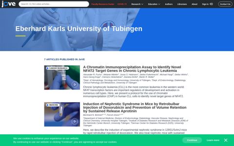 Eberhard Karls University of Tubingen | Protocols and Video ...