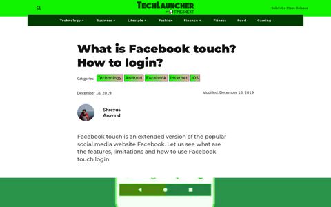 What is Facebook touch? How to login? - techlauncher.com