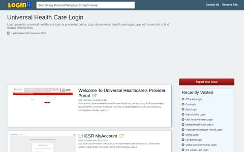 Universal Health Care Login - Loginii.com