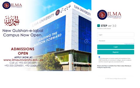 STEP v3.0 | Login Page - Ilma University