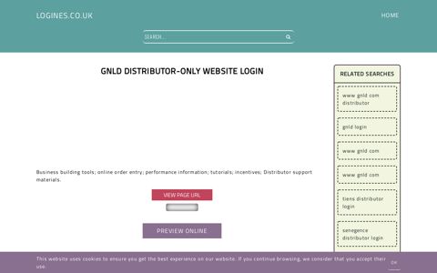 GNLD Distributor-Only website login - General Information ...
