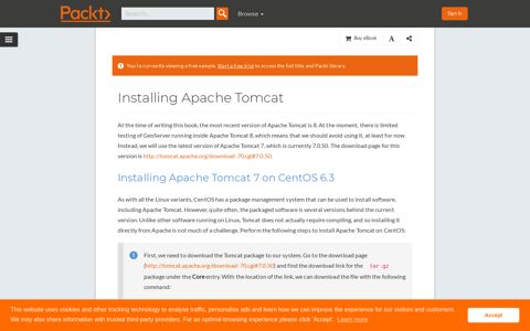 Installing Apache Tomcat - Mastering GeoServer