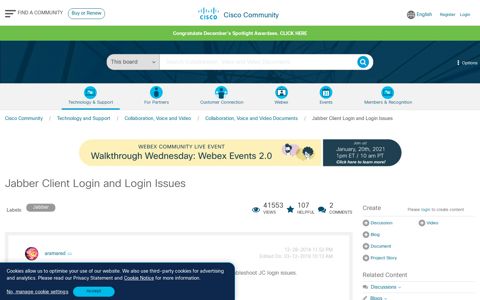 Jabber Client Login and Login Issues - Cisco Community