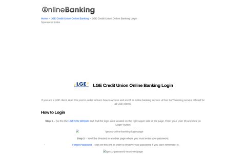 LGE Credit Union Online Banking Login | Online Banking