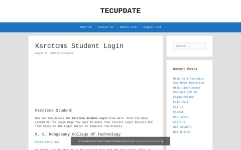 Ksrctcms Student Login - Tecupdate