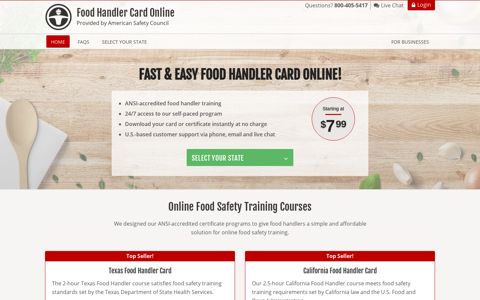 Food Handler Card Online | ANSI-Accredited Training