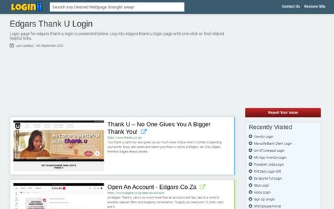 Edgars Thank U Login - Loginii.com