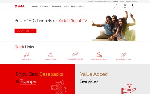 Airtel Digital TV Plans with 500+ DTH SD/HD Channels Online
